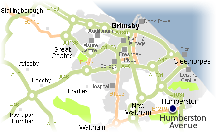 Map of homes to rent in the Grimsby and Cleethorpes area